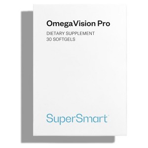 SuperSmart OmegaVision Pro - Patented Eye Vitamins with FloraGLO Lutein, OPTISHARP Zeaxanthin, Omega 3 (DHA/EPA) | Non GMO & Gluten Free - 30 Softgels - 1 of 4