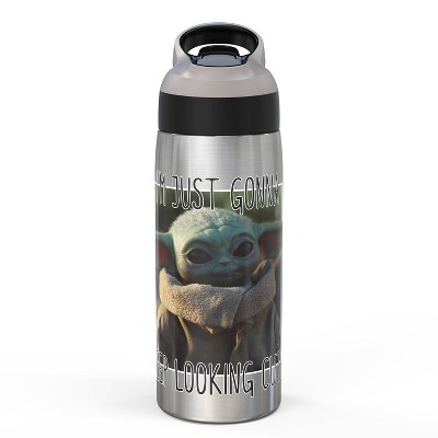 Zak Designs 14oz Stainless Steel Kids' Water Bottle with Antimicrobial Spout 'Star Wars Mandalorian The Child