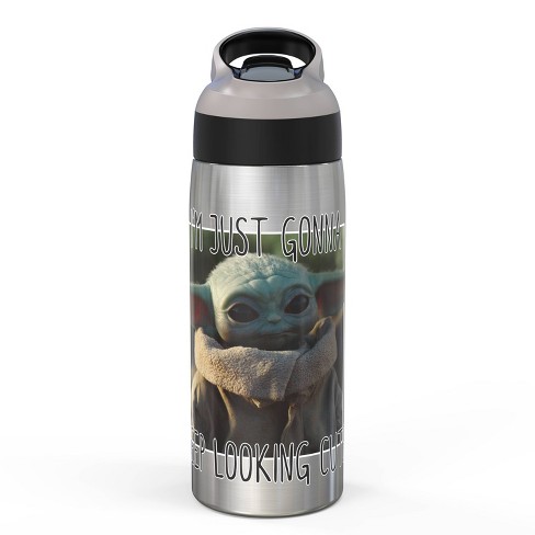 Zak Designs 20oz Stainless Steel Kids' Water Bottle with Antimicrobial Spout 'Star Wars Mandalorian The Child