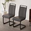 Sapphtopaz Modern Dining Chairs Set PU leather Upholstered High Back Chairs with C-Shaped Metal Legs Kitchen Chairs for Living Room - 3 of 4