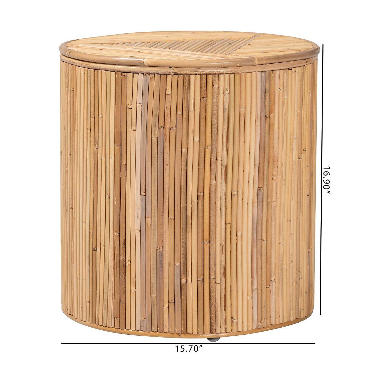 bali & pari Milagra Natural Rattan Coffee Table: Bohemian, No Assembly, Indonesia Crafted - thumbnail 8