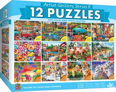 MasterPieces 12 Pack Jigsaw Puzzles - Artist Gallery 12-Pack Bundle