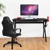 Tangkula K-Shape Gaming Desk Computer PC E-Sports Table w/ Cup Holder Hook Black - 3 of 4
