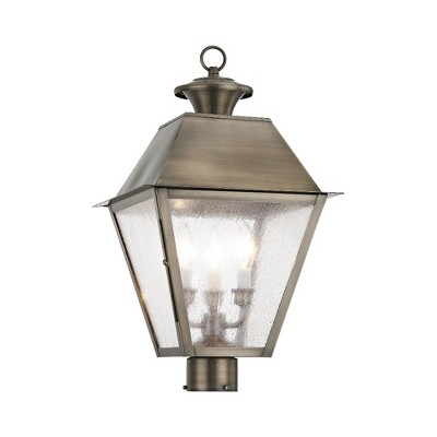 Livex Lighting Mansfield 3 - Light Post Light in  Vintage Pewter