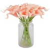 Duovlo 20pcs Calla Lily Bridal Wedding Bouquet Lataex Real Touch Artificial Flower Home Party Decor (Salmon Pink) - 4 of 4