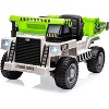 12V Kids Electric Ride-On Construction Dump Truck with Remote Control, 4WD, Working Dump Bed/Shovel, Bluetooth Music, USB Charger, LED Lights, White - 2 of 4
