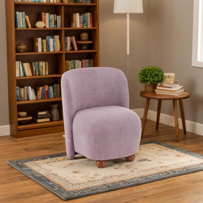 NixBex Modern Low Back Accent Chair Upholstered Armless Living Room Chairs, Round Pine Wood Feet for Small Living Spaces, Bedroom