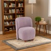 Okak Modern Low Back Accent Chair with Round Wooden Feet,Comfy Vanity Chair for Bedroom,Apartment - 2 of 4