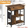 Small Spaces End Table w/USB Ports & Outlets, Sofa Couch Table w/ Charging Station, Flip Top Side Table w/ Storage Shelf & Storage Bag - 2 of 4