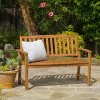Vynxaria Natural Patio Bench - 48.5" Farmhouse-Style Indoor/Outdoor Seating - 3 of 4