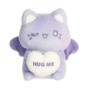Aurora Small HUG ME Candy Heart Meowchi Tasty Peach Enchanting Stuffed Animal Purple 7" - 1 of 4