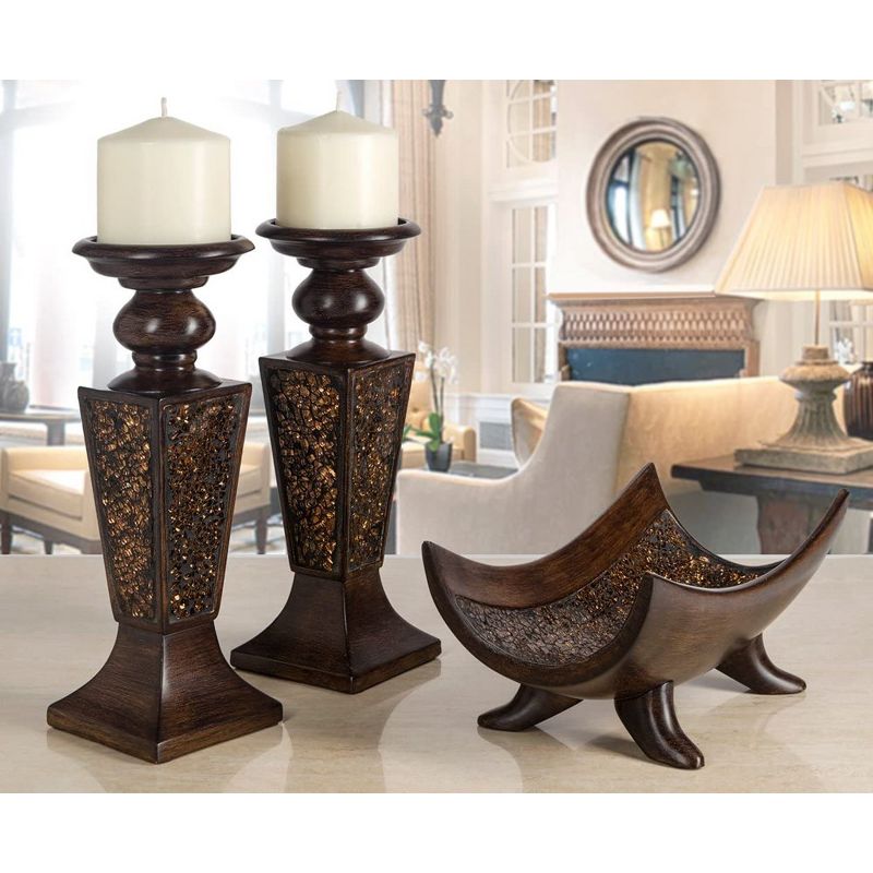 Creative Scents Schonwerk Decorative Candle Holder (set of 2) - Brown, 3 of 9