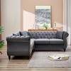 167"Oversized Corner Sofa,L Shape Sofa Set,English Roll Arm Sofa,Upholstered5 Seater Sofas With Cushions,Chesterfield Sofa Set-Cuddlewood - 3 of 4