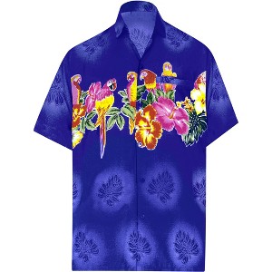 LA LEELA Men's Hawaiian Shirts Short Sleeve Button Down Shirt Mens Casual Shirts Holiday Tropical Beach Summer Party Shirts Funny - 1 of 4