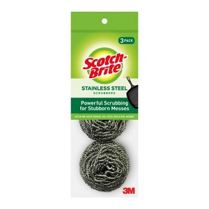 Scotch-Brite Stainless Steel Scrubbing Pads - 3ct - 1 of 4