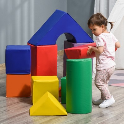 Infurnic Baby Activity Gyms Foam Climbing Blocks, 11-Piece Baby Soft Foam Play Set for 1-3 Boys and Girls, Assorted, Multicolor, 19.80"*19.80"*9.80"
