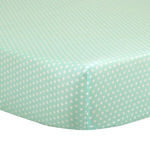 The Peanutshell Fitted Crib Sheet - Mint Dots, Green