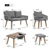 6-Piece Rope Patio Furniture Set with Acacia Wood Ice Bucket Table, Weather-Resistant Outdoor Sofa Set for Backyard Balcony-Cuddlewood - 4 of 4