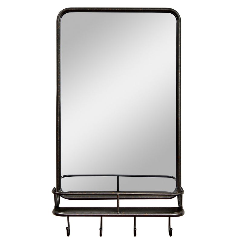 Costway Wall Bathroom Mirror w/ Shelf Hooks Sturdy Metal Frame for Bedroom Living Room, 1 of 11