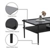 ALEXOUN Modern Rectangle Coffee Table with Tempered Glass Top & Metal Frame, Stylish Living Room Table, Easy Assembly for Home and Office - 4 of 4