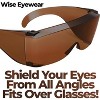 grinderPUNCH Cover-Ups Black Fit Over Sunglasses - Wrap Around Sunglasses - People Who Wear Prescription Glasses in the Sun (Black) - 3 of 4