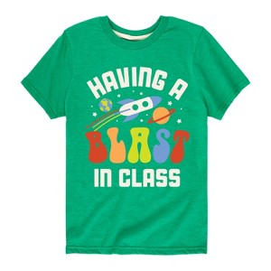 Boys' - Instant Message - Rocketship Having A Blast In Class Short Sleeve Graphic T-Shirt - 1 of 4