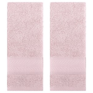 REGALWOVEN Bathroom Decorative Cotton Soft Absorbent Sold Striped Hand Towel 14" x 30" 2 Pcs - 1 of 4