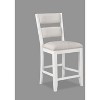 Ridstar Set of 2 Ladder Back Counter Height Side Chair Stool For Dining Room-White - 2 of 4