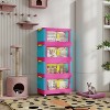 KWPZQE Storage Bins with Lids, Stackable Closet Organizers and Storage with Wheels, Foldable Plastic Storage Containers for Bedroom, Blue+Pink - 2 of 4