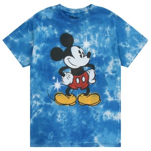 Disney Mens Mickey Mouse Shirt - Classic Mickey Mouse Tie Dye Tee Shirt - Mickey Mouse Tie Dye Wash Graphic T-Shirt - 1 of 4