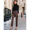 Allegra K Women's Plaid Tartan High Waisted Button Casual Pants - 3 of 4