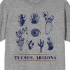 Elevation 7573 Tuscon Arizona Desert Plants and Animals Men's Heather Gray Short Sleeve Crew Neck Tee - 2 of 3