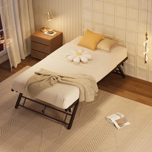 Garvee Stand-Up Twin Pop-Up Trundle Bed Frame with Locking Casters & Metal Slat Support - 1 of 4