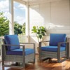 Wicker Patio Chairs Set of 2,Oversize Outdoor Patio Chairs with High Backrest Metal Armrest, All Weather PE Rattan Outdoor Seating for Porch Backyard - 2 of 4