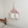 Anna-Kaci Hanging Wall Organizer with Gingham Top and Floral Double Pockets 11x10in - 3 of 3