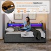QingMoon Twin Upholstered Sofa Bed, Linen Daybed Frame with Adjustable Storage Headboard, Wireless Charging Station and Drawers for Bedroom - 2 of 4