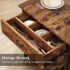 Retro Dining Set with Storage - Kitchen Table & Upholstered Benches Featuring Built-In Drawers & Wine Rack for Compact Spaces (Vintage Brown) - 3 of 4