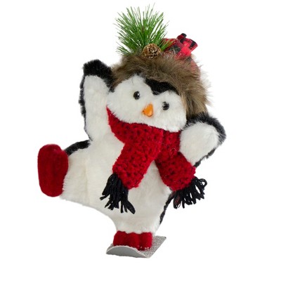 Northlight 9" Plush Snowboarding Penguin Tabletop Christmas Figure