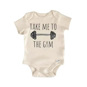 Gym Bodybuilder Workout Newborn Baby Onesie® Bodysuit GS1 - 1 of 4