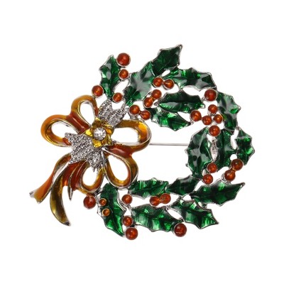 Unique Bargains Christmas Brooches QT71 Alloy Dripping Wax Multicolor 1.97"x2.17" 1 Pc