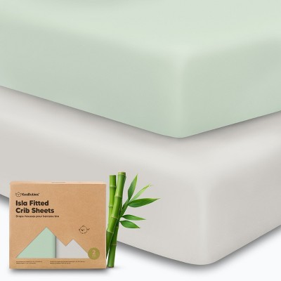 Image of KeaBabies 2pk Isla Fitted Crib Sheets for Boys, Girls, 52x28 Baby Crib Sheet, Fits Standard Nursery Crib Mattresses (Sage)