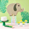 Blue Panda Elephant Pull String Pinata for Baby Shower, Gender Reveal, Safari Animal Party Supplies, 17x12" - 2 of 4