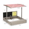 INFURNIC Baby Activity Gyms Wooden Sandbox with Adjustable Canopy and Bench for Outdoor Fun, Gray, 45"*44.5"*43.25" - 4 of 4