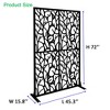 GDFStudio Hart Outdoor Freestanding 74" x 47.2" Iron Privacy Decorative Screen - 3 of 4