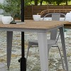 Merrick Lane Indoor/Outdoor Dining Table with Umbrella Hole, 36" Square All Weather Poly Resin Top and Steel Base - 4 of 4