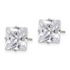 Chisel Stainless Steel Polished 9mm Square Cubic Zirconia Stud Earrings - 4 of 4