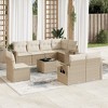 vidaXL 9 Piece Patio Sofa Set with Cushions Poly Rattan - Beige and Cream Without Table - 2 of 4
