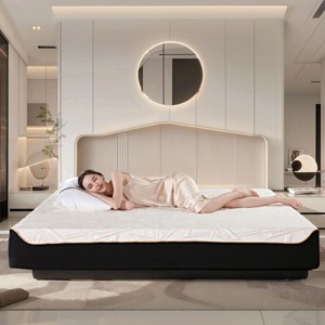 Luck Live 10 inch full mattress, gel memory foam mattress for pain relief, boxed mattress, CertiPUR-US certified, no fiberglass mattress, white - 1 of 4