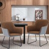 1-Piece Dining Room Armchair,Upholstered Teddy Velvet Round Back Dining Room Chair,Cushioned Office Kitchen Armrest Chairs-Cuddlewood - image 2 of 4