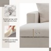 Whisen 101*66" L-Shaped Sectional Sofa & Sofa Couch with Movable Ottoman, Pocket Spring Cushions & Sturdy Iron Frame - Beige - 4 of 4